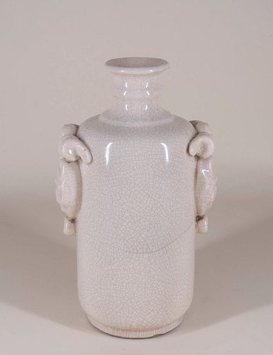 Chinese 'Ram's Head' Crackle Glazed Sleeve Vase