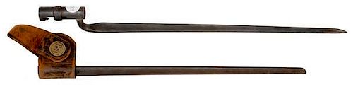 M1873 Rifle Socket Bayonet and Navy Metal Scabbard 