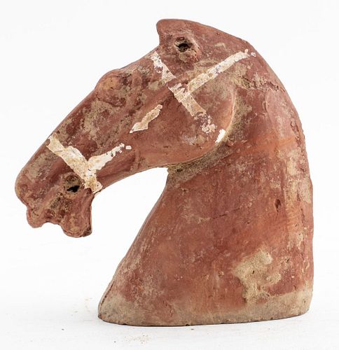 Chinese Han Period Terra Cotta Horse Head