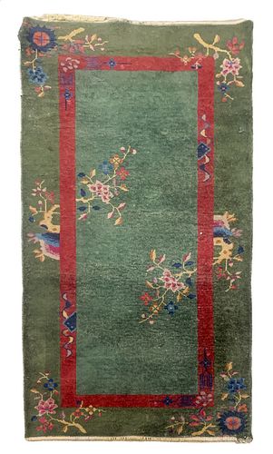 Chinese Nichols Art Deco Rug, 6 x 3