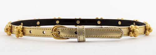 Yves Saint Laurent Gold Leather Belt