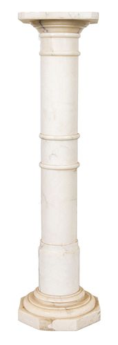 Classical Style Carved White Marble Pedestal