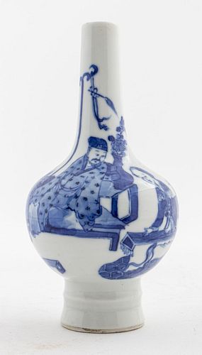Qing Chinese Blue & White Porcelain Vase