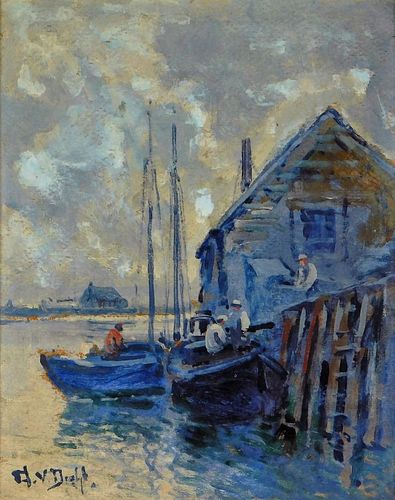 Arthur Vidal Diehl New England Dock Painting