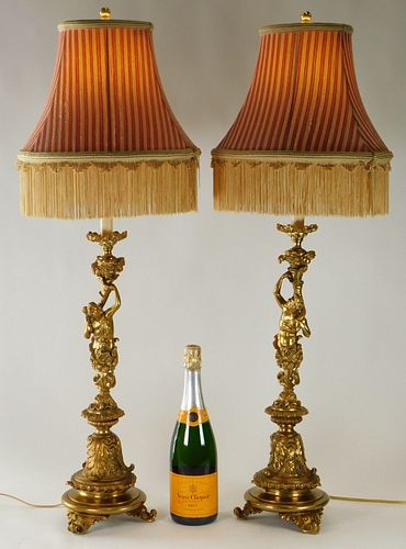PR French Neoclassical Table Lamps