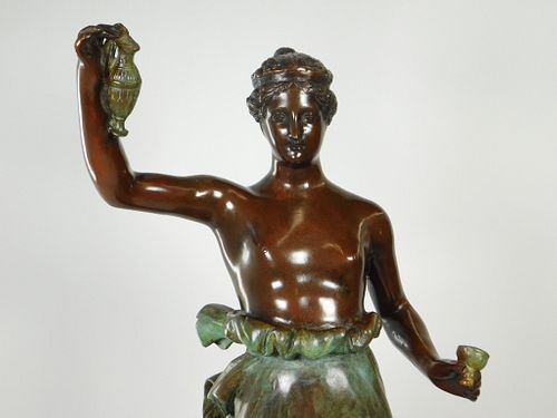 Mirone Bacchante Patinated Bronze Sculpture