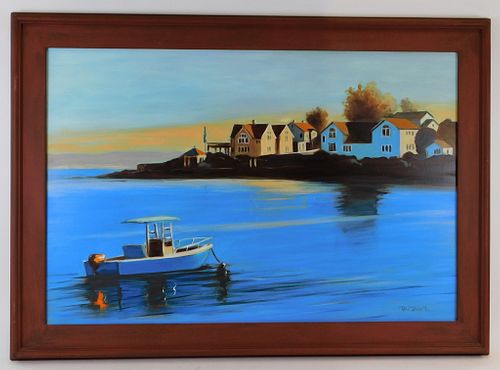 Ron G. Dabelle Harbor Sunrise Painting