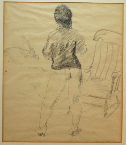 Alexander Brook Nude Figure Study Drawing