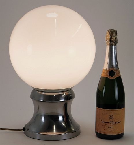 MCM Chrome and Glass Globe Table Lamp
