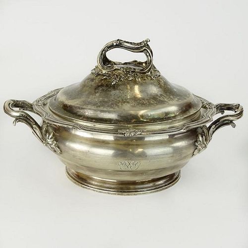 Heavy Antique Continental 950 Silver Covered Tureen.