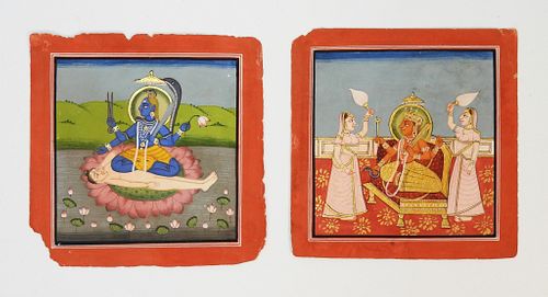 2PC Indian Jodhpur Miniature Painting