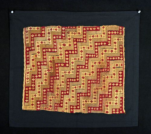 Chimu Polychrome Textile Fragment Geometrics