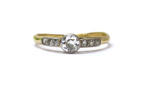 A gold diamond ring,