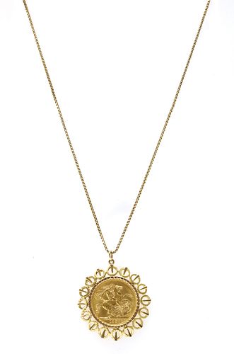 An Elizabeth II sovereign pendant,