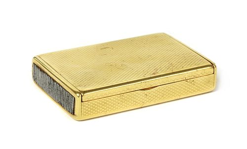 An 18ct gold vesta case, by Frederick Thomas Buckthorpe,