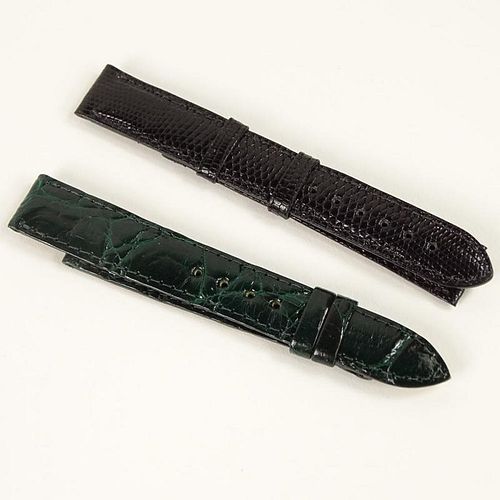 Two (2) Men's Cartier Crocodile Watch Straps.
