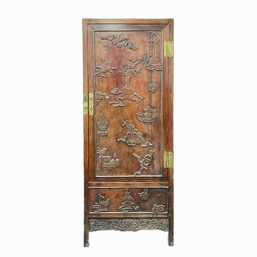 Vintage Chinese Carved wood Cabinet