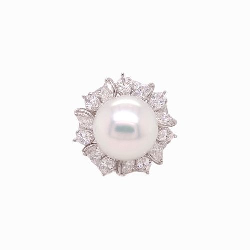 Mikimoto Ring Platinum Marquise Diamond