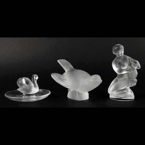 Lot of Three (3) Lalique Crystal Items.