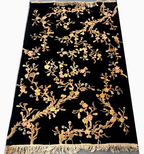 Chinese Art Deco Floral Rug, 4 x 6