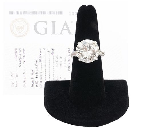 10.46 Carat GIA Certified Diamond & Platinum Ring