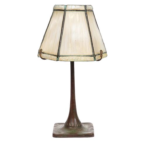 Tiffany Studios Linenfold Bronze Table Lamp