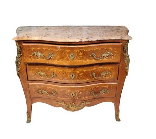 French Bombay Marble Top Dresser