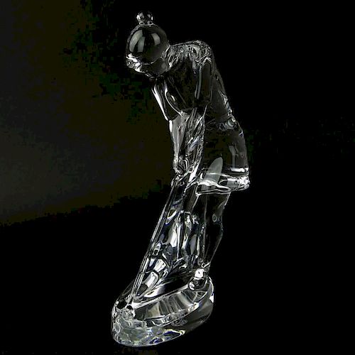 Baccarat Crystal Female Golfer Figurine.