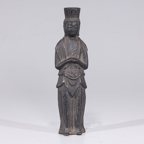 Antique Japanese Kamakura Period Bronze Standing Figure