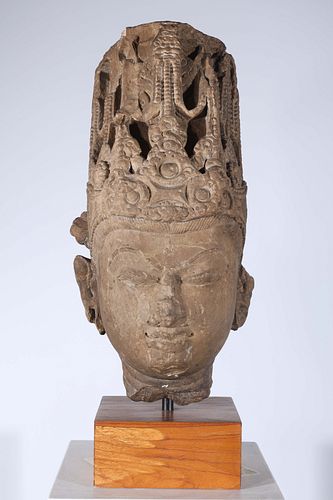 8th - 9th C. Sandstone Head of Vishnu