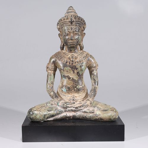 Antique Southeast Asian Bronze Seated Figure