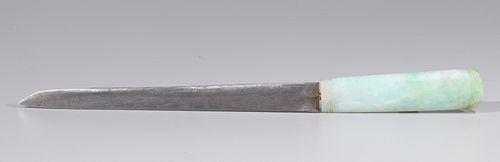 Antique Chinese Knife with Jade Handle