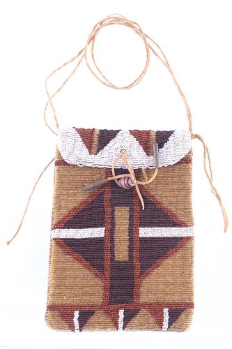 Cheyenne Fully Beaded Flat Bag c. 1900-