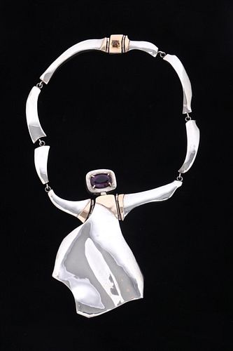 Elegant Lady Amethyst 10K & 925 Necklace by C.C.