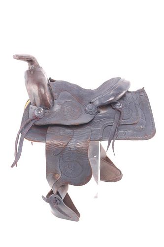 Swell Fork Leather Salesman Sample Saddle c. 1950s