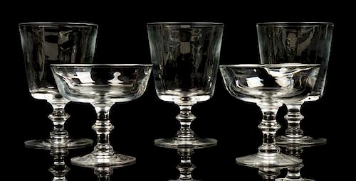 * A Set of Steuben Glassware Height of wines 5 3/4 inches.