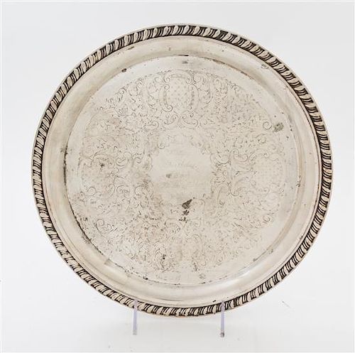 A Group of Silver-plate Trays, Various Makers, each of shaped circular form.