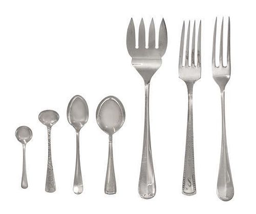 A Collection of Silver and Silver-plate Flatware, Various Makers, 20th Century, comprising 7 silver demitasse spoons, 14 silver-