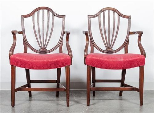 A Pair of Louis XV Style Fauteuils Height 37 1/2 inches.