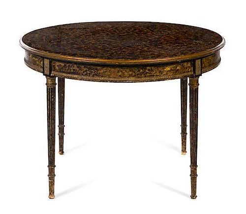 * A Louis XVI Style Painted Gueridon Height 29 x diameter 42 1/2 inches.