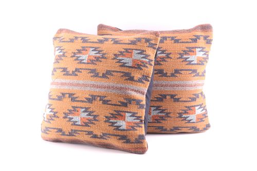 Crystal Azul Wool Set of Pillows by Enrique Ruiz
