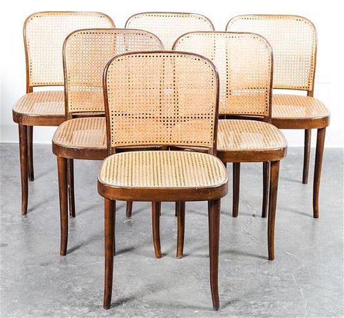 * A Set of Six Italian Bentwood Side Chairs Height 32 inches.
