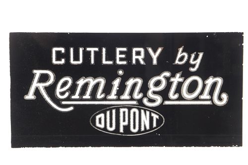Early Original Remington Cutlery Dupont Glass Sign
