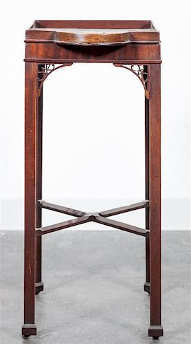 * A George III Style Mahogany Kettle Stand Height 27 3/4 x width 12 x depth 17 inches.