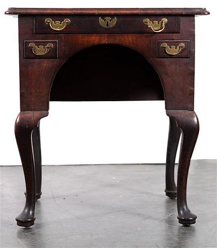 * A Queen Anne Mahogany and Walnut Low Boy Height 29 x width 27 x depth 16 3/4 inches.