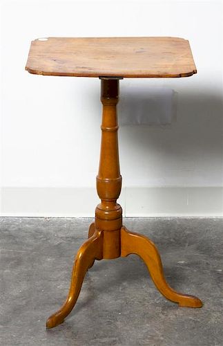 * A George III Fruitwood Candle Stand Height 26 1/2 inches.