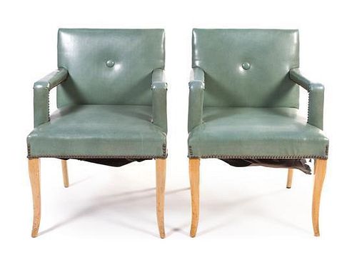 A Pair of J.R. Davidson Armchairs Height 33 1/2 inches.