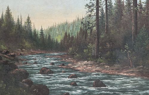 R.E. Griffith Sierra River Painting 1921