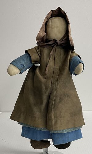 Amish Doll - Dog and Carved Doll