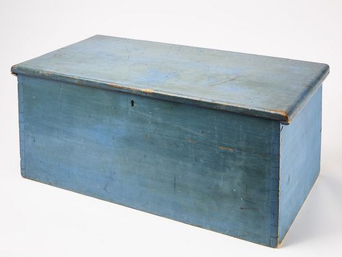 Dovetailed Blanket Box in Blue Paint